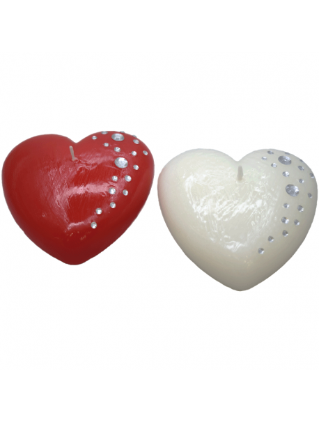 Candle Heart with Swarovski - Cereria Muto 1920